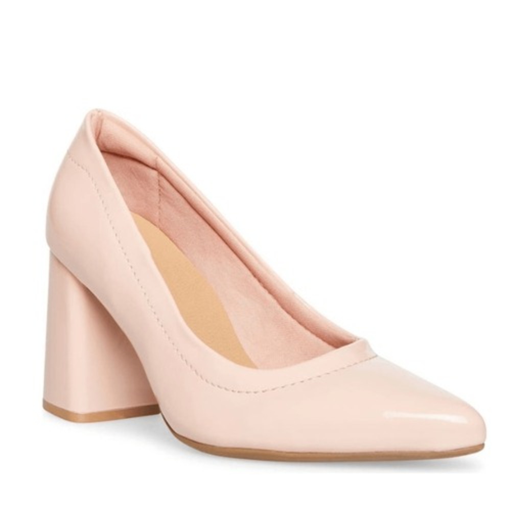 ANNE KLEIN Grazen Pointed Toe Pump Block Heel, Patent Leather‎ Pink, 8.5, NWT